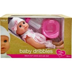 Dolls World Drink & Wet Doll Baby Dribbles 30cm